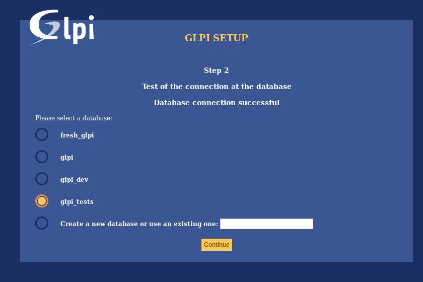 Installation of GLPI - Step 5