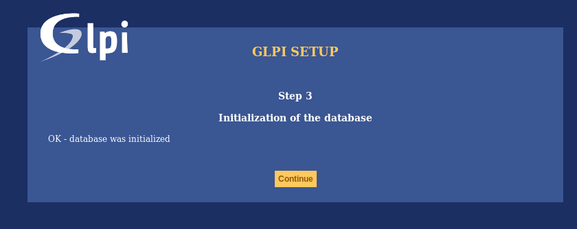 Installation of GLPI - Step 6